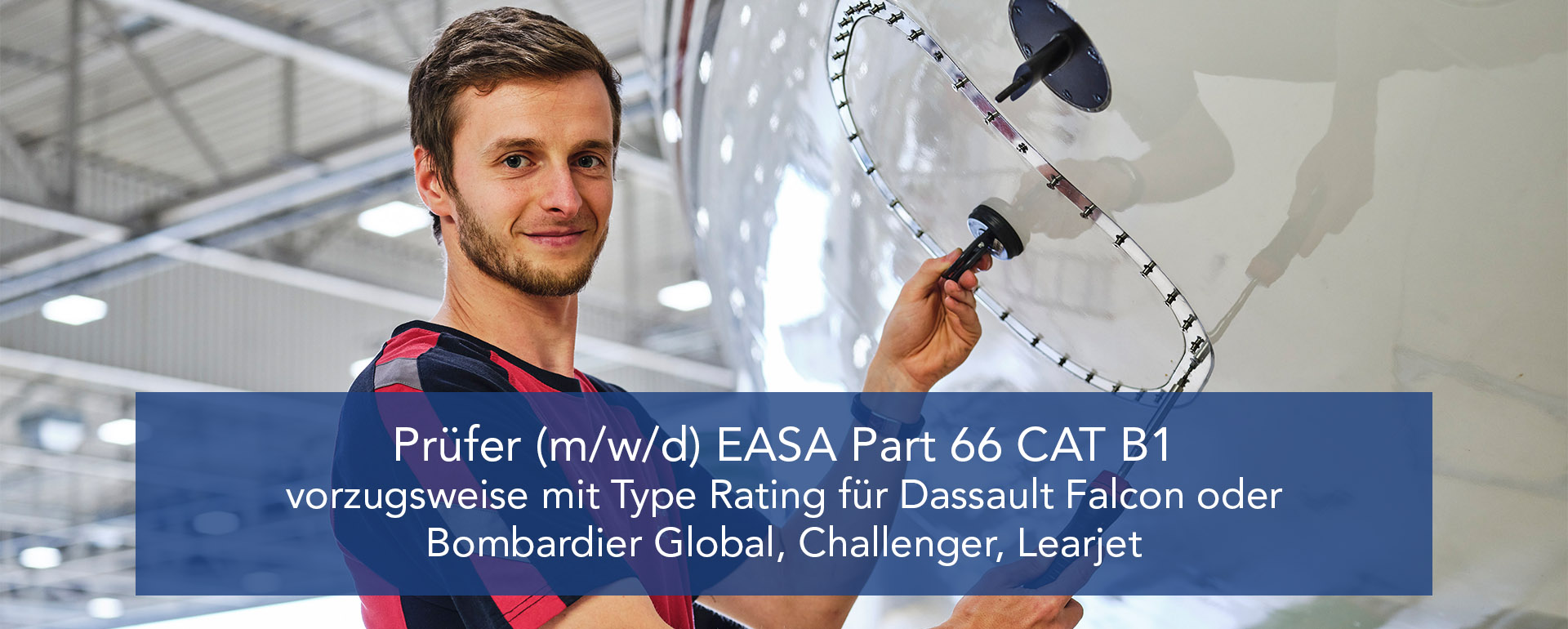 Prüfer (m/w/d) EASA Part 66 CAT B1 in EDMO Type Rating Dassault Falcon oder Bombardier Global, Challenger oder Learjet